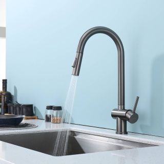 Смеситель для кухни Splenka S204.49.09 с выдвижным изливом графит